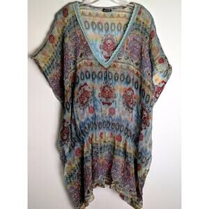 Ingear sheer cover up SzL- XXl Beach Cover up poncho Sheer Paisley poly chiffon